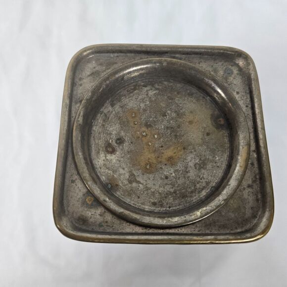 Vintage Tin Tea Canister Made in India 3.75" x 3.75" x 4.5" Decorative - Picture 2 of 10